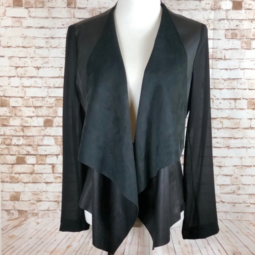 Zara Faux Leather Waterfall Jacket